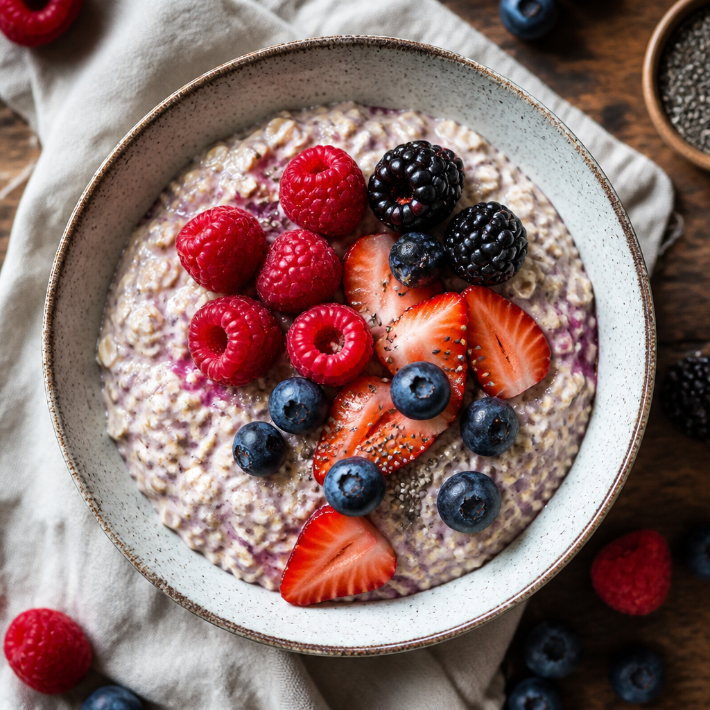 Avena nocturna con frutos rojos