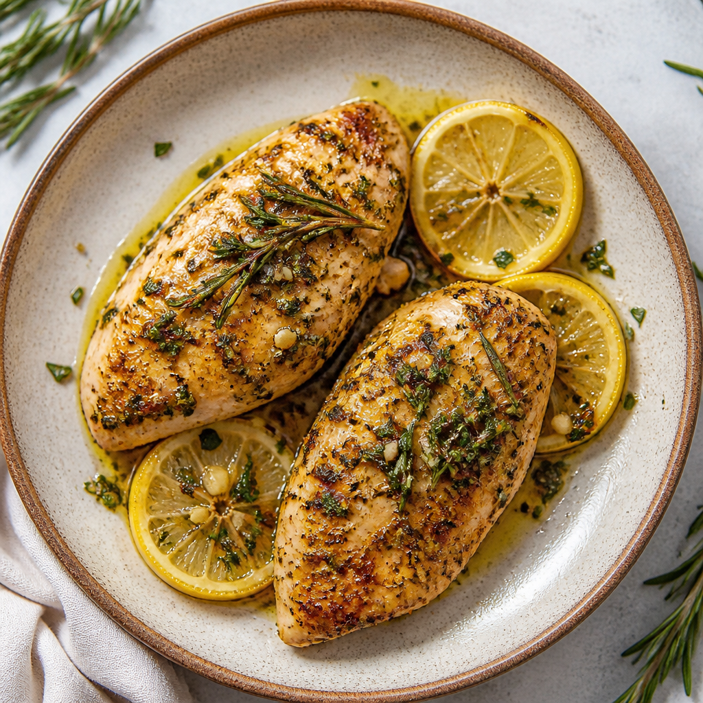 Pollo al limón con hierbas