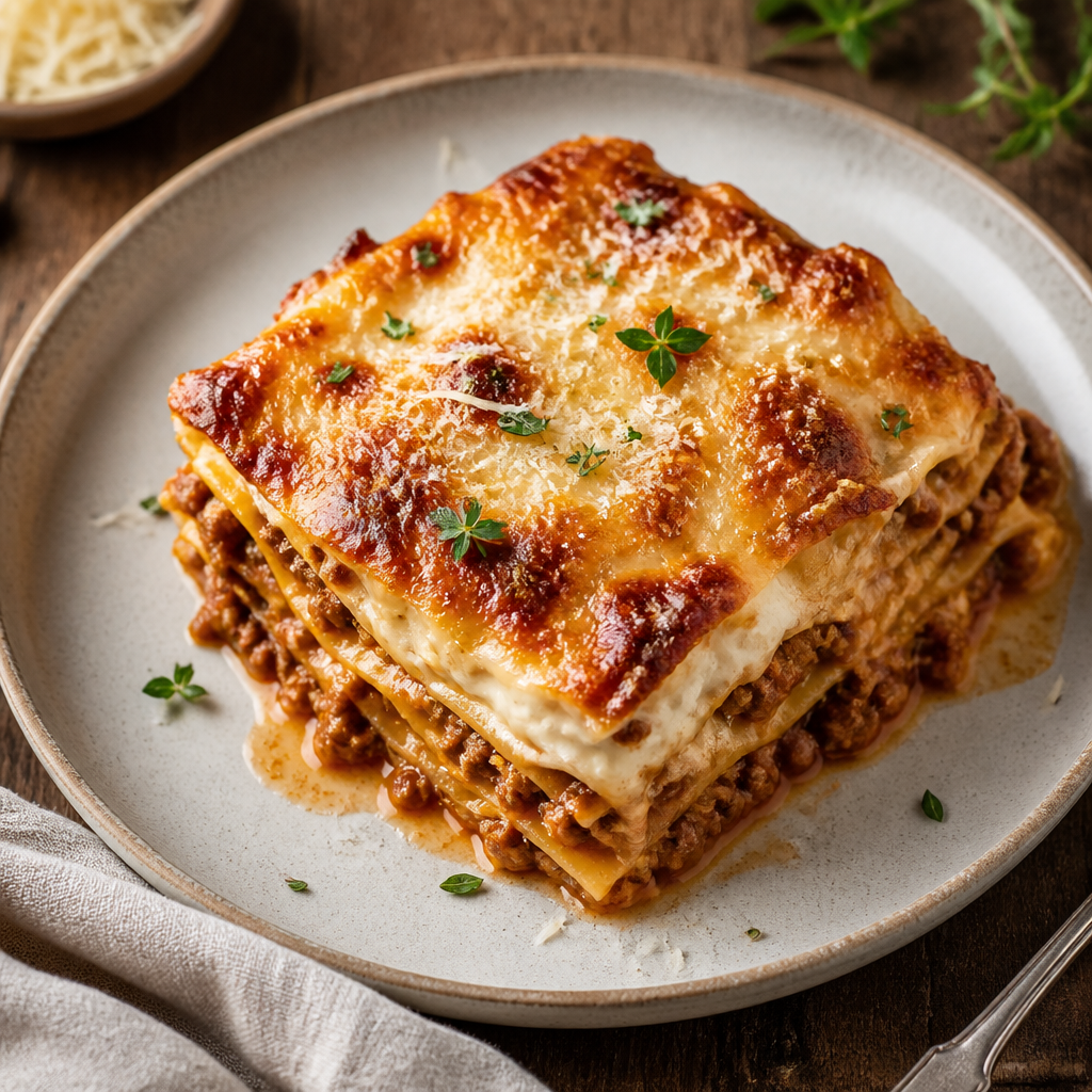 Lasaña boloñesa con bechamel