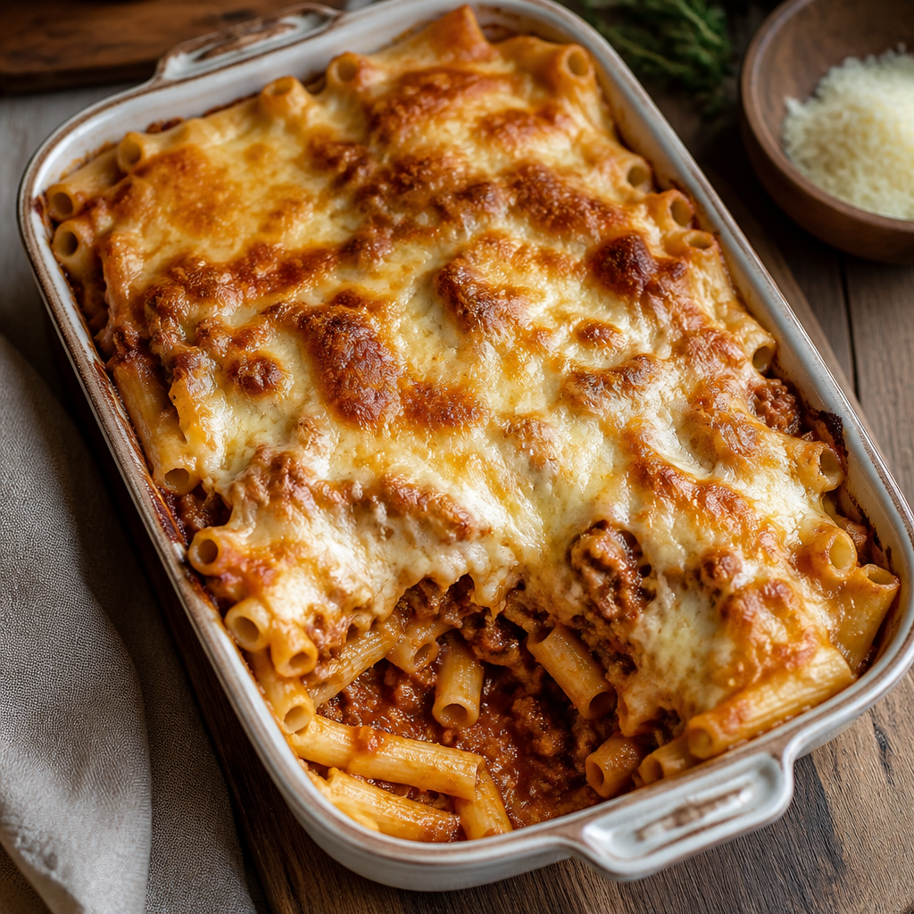Macarrones con carne al horno