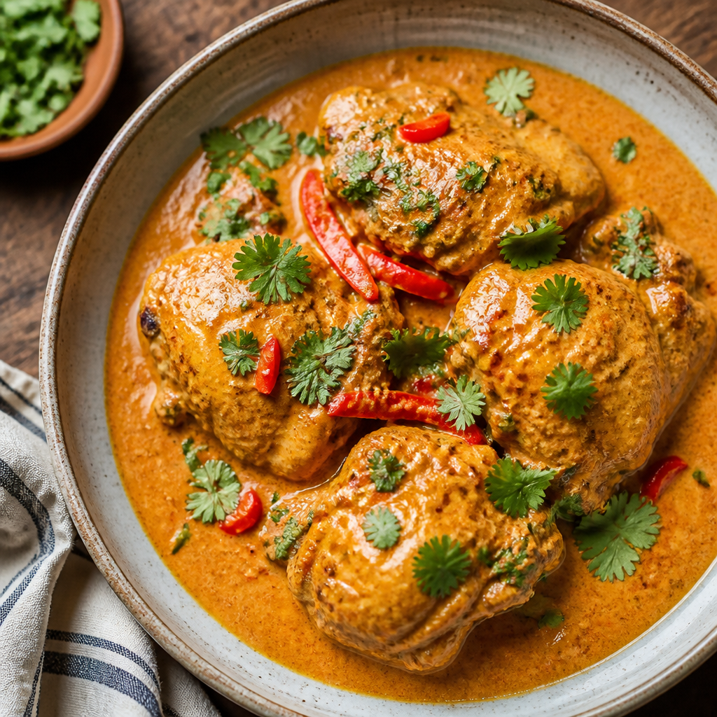 Pollo al curry con leche de coco